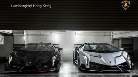 Cặp đ&ocirc;i Lamborghini Veneno Roadster khoe vẻ đẹp ở Hong Kong