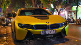 Cận cảnh BMW i8 biển “khủng” màu vàng chanh độc nhất Hà Nội