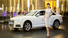 Á hậu Dương Tú Anh lộng lẫy bên xế sang Audi A4 2016