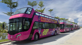 Vào Đà Nẵng, “cưỡi” xe bus 2 tầng giá 6 tỷ của Thaco