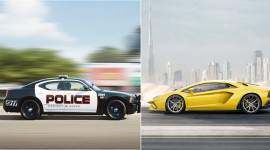 Cảnh sát dùng xe tuần để đua với Lamborghini Aventador