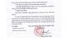 Tổng giám đốc Toyota Việt Nam sẽ phải ra tòa