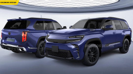 Ảnh phác họa thiết kế Toyota Fortuner 2024 với diện mạo cực ngầu