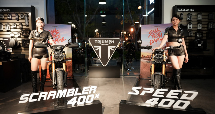 Bộ đ&ocirc;i Triumph Speed 400 v&agrave; Scrambler 400 X ch&iacute;nh thức ra mắt tại Việt Nam