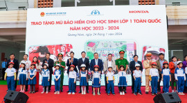 Honda Việt Nam tổng kết Trao tặng mũ bảo hiểm cho học sinh lớp Một tr&ecirc;n to&agrave;n quốc năm học 2023 &ndash; 2024