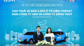 Lado Taxi k&yacute; thỏa thuận mua v&agrave; thu&ecirc; 2.500 &ocirc; t&ocirc; điện VinFast từ GSM