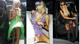 “Quả bom sex” Paris Hilton "thích" lộ hàng trên xe